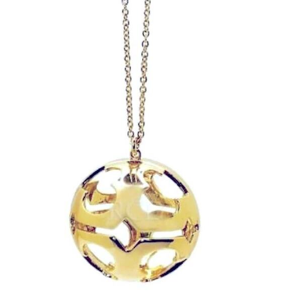 NWT Tory Burch Gold Logo Bubble 32 in. Necklace - Picture 4 of 11